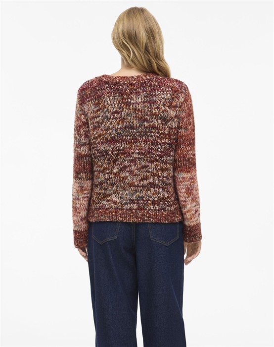 Vila - VIChea Boatneck Strik - Fig/Multi Color